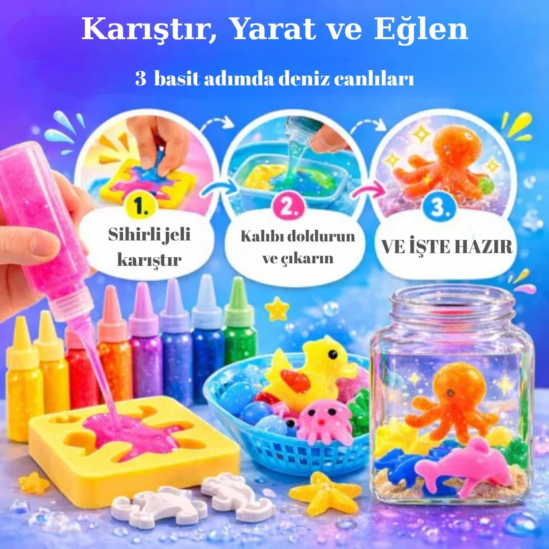Aqua Eğlence Seti (5 Adet jel 5Adet kalıp)